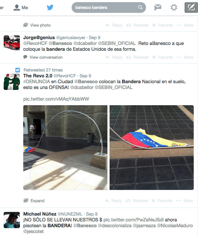 Tweets sobre la obra en Banesco 2014-09-11 at 1.05